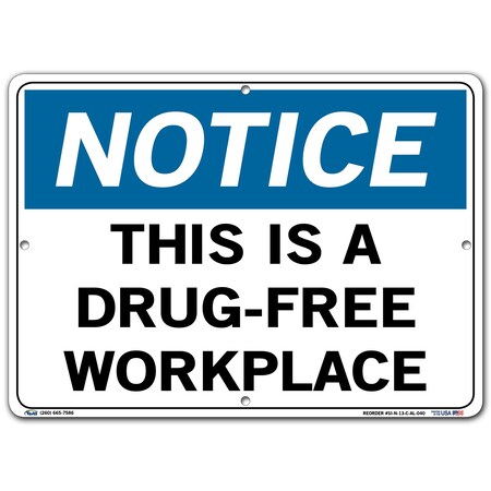 Vestil Aluminum Sign, 10-1/2" H, 14-1/2" W, Aluminum, Rectangle, English, SI-N-13-C-AL-040 SI-N-13-C-AL-040